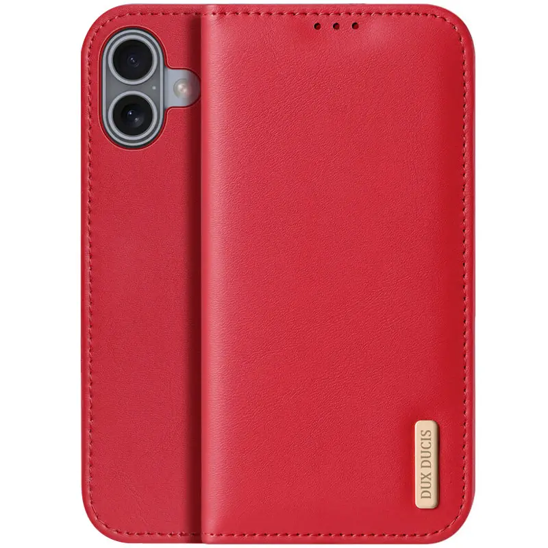 Чехол-книжка Dux Ducis Hivo для Apple iPhone 17 (6.3"), Red, Искусственная кожа, купить оптом с доставкой