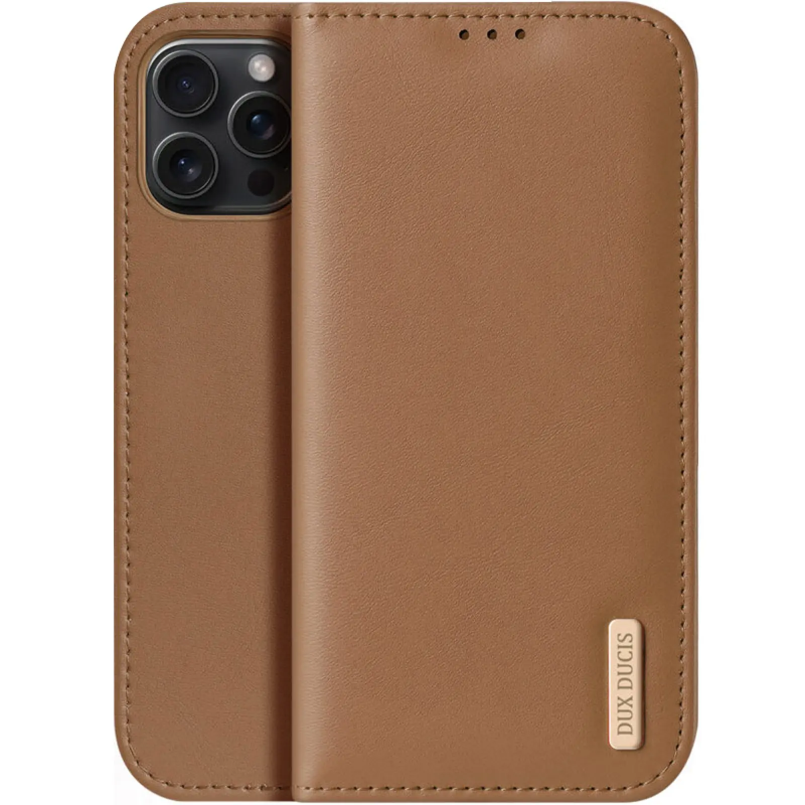 Чехол-книжка Dux Ducis Hivo для Apple iPhone 17 Pro (6.3"), Brown, Искусственная кожа, купить оптом с доставкой