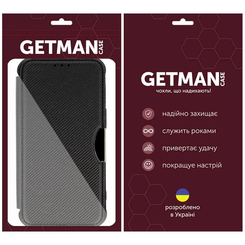 Кожаный чехол-книжка GETMAN Razor (PU) для Samsung Galaxy A55, Black 5, Искусственная кожа, купить оптом с доставкой