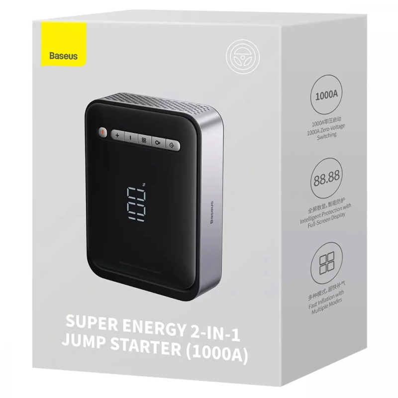 Пусковий пристрій (бустер) для автомобіля Baseus Super Energy Jump 8000 mAh (CGCN), Black 3, купити оптом з доставкою