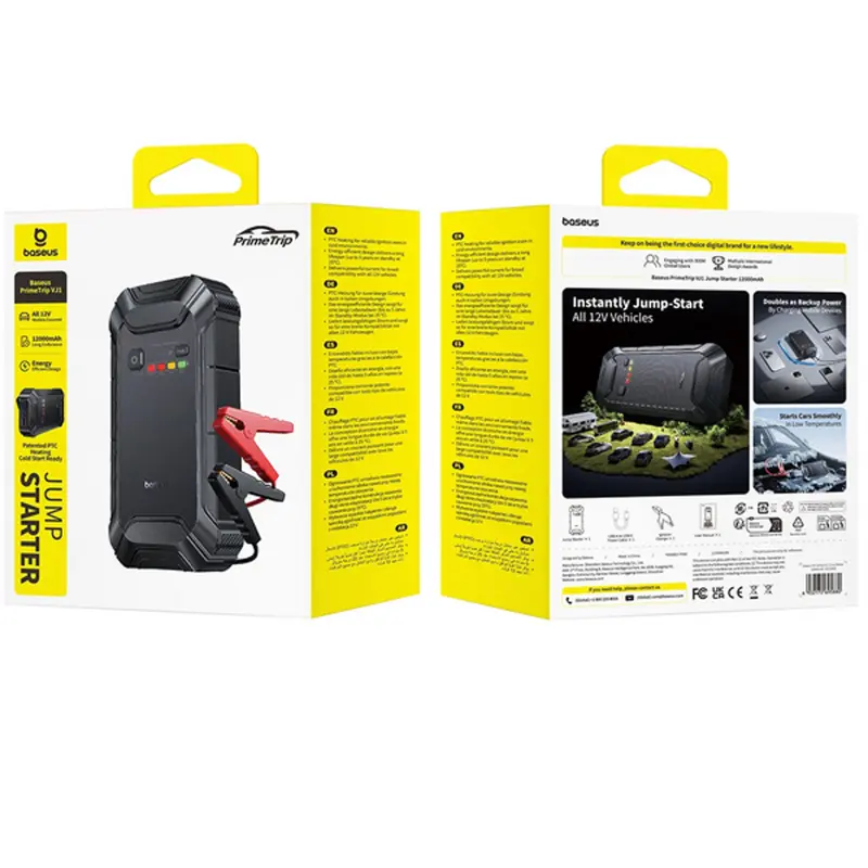 Пусковое устройство (бустер) для автомобиля Baseus PrimeTrip VJ1 Jump Starter 12000 mAh (C01194), Black 5, купить оптом с доставкой