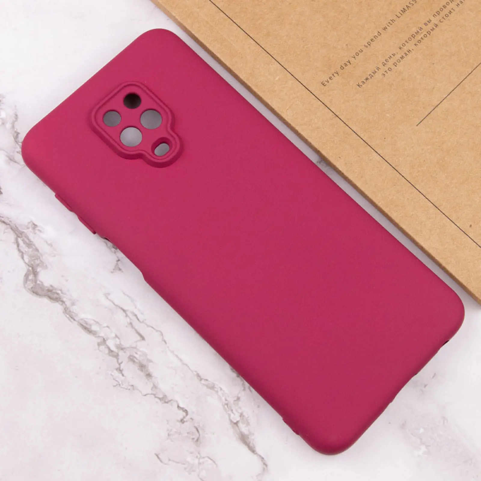 Чехол TPU GETMAN Liquid Silk Full Camera для Xiaomi Redmi Note 9s / Note 9 Pro / Note 9 Pro Max, Бордовый / Marsala 3, TPU, купить оптом с доставкой