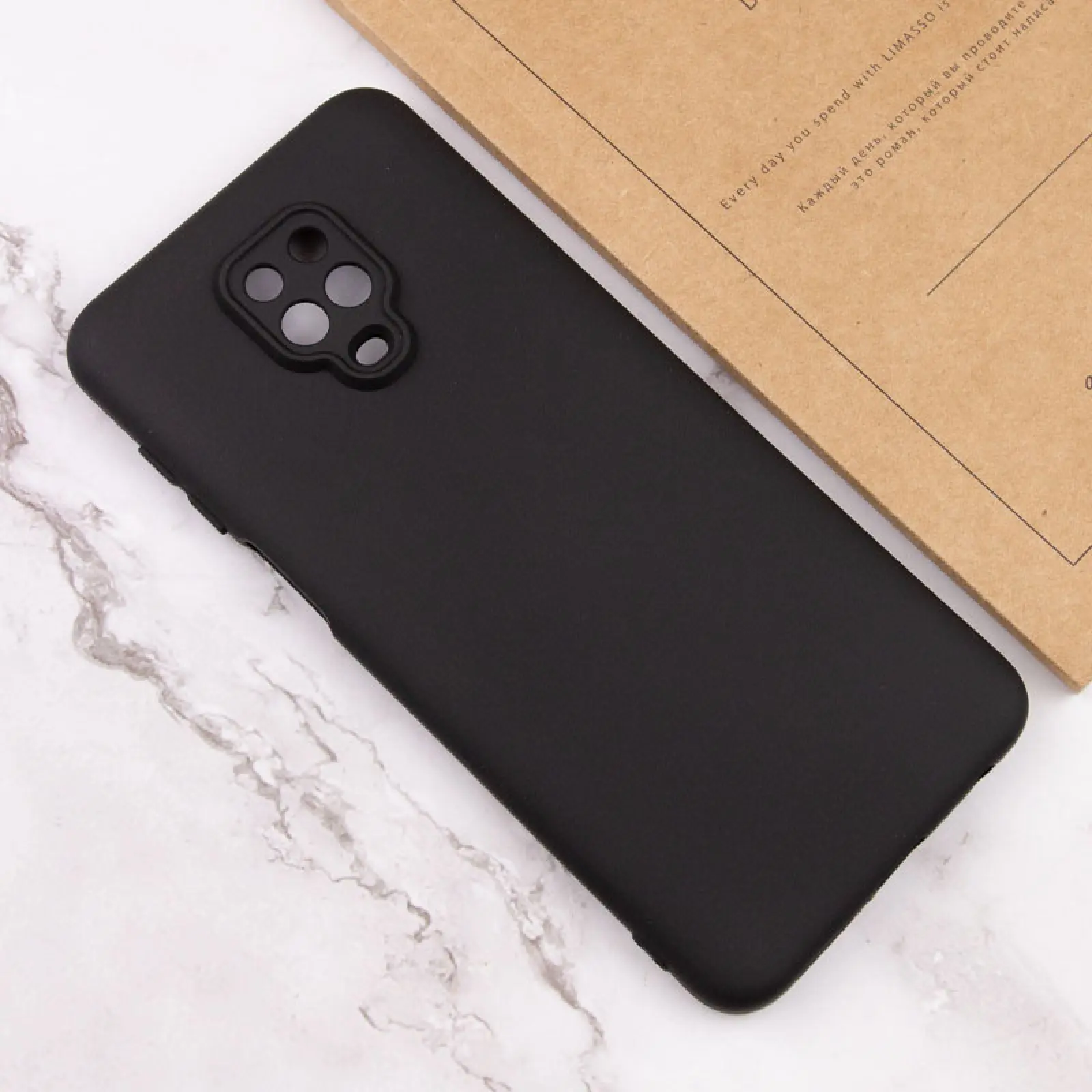 Чехол TPU GETMAN Liquid Silk Full Camera для Xiaomi Redmi Note 9s / Note 9 Pro / Note 9 Pro Max, Черный / Black 3, TPU, купить оптом с доставкой