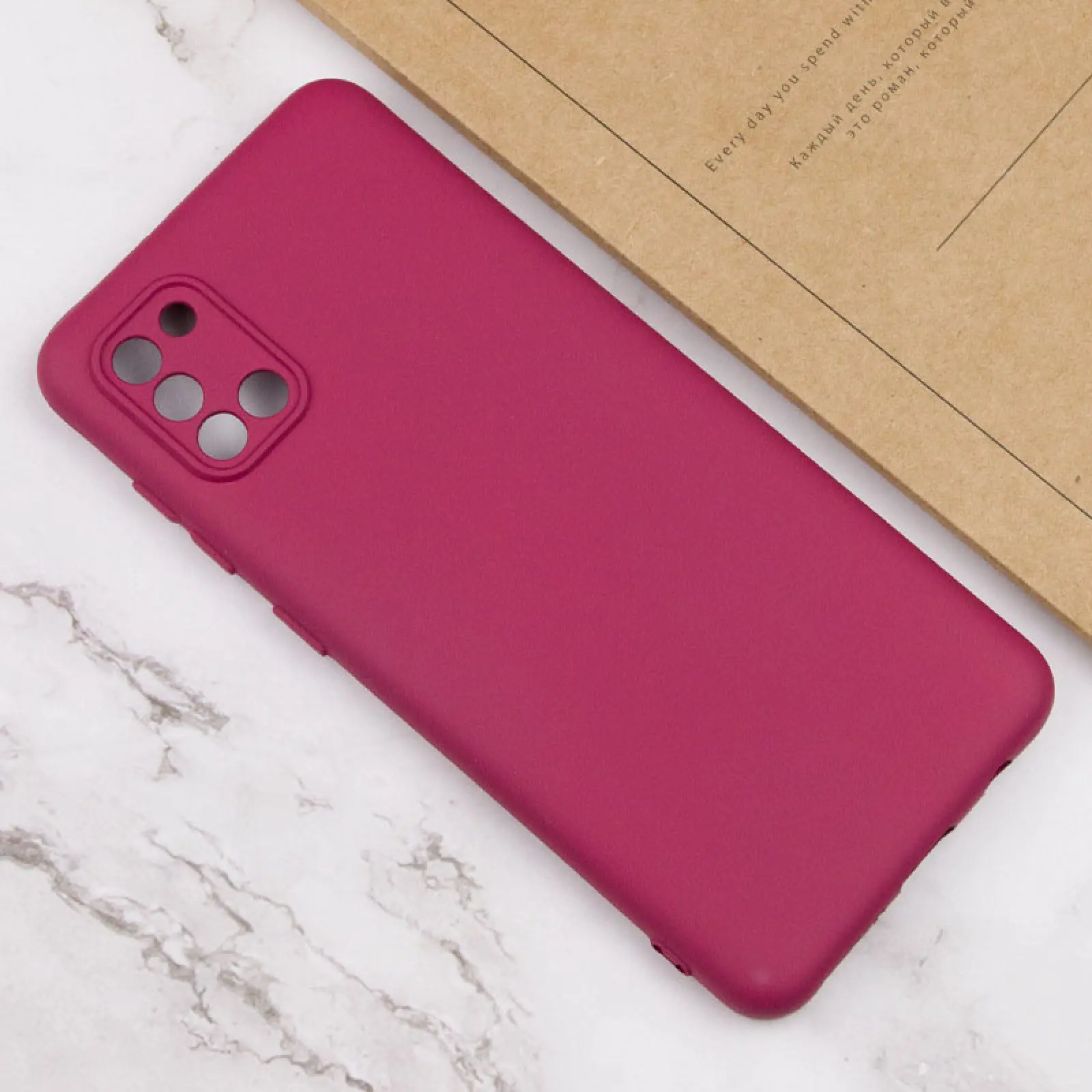 Чехол TPU GETMAN Liquid Silk Full Camera для Samsung Galaxy A31, Бордовый / Marsala 3, TPU, купить оптом с доставкой