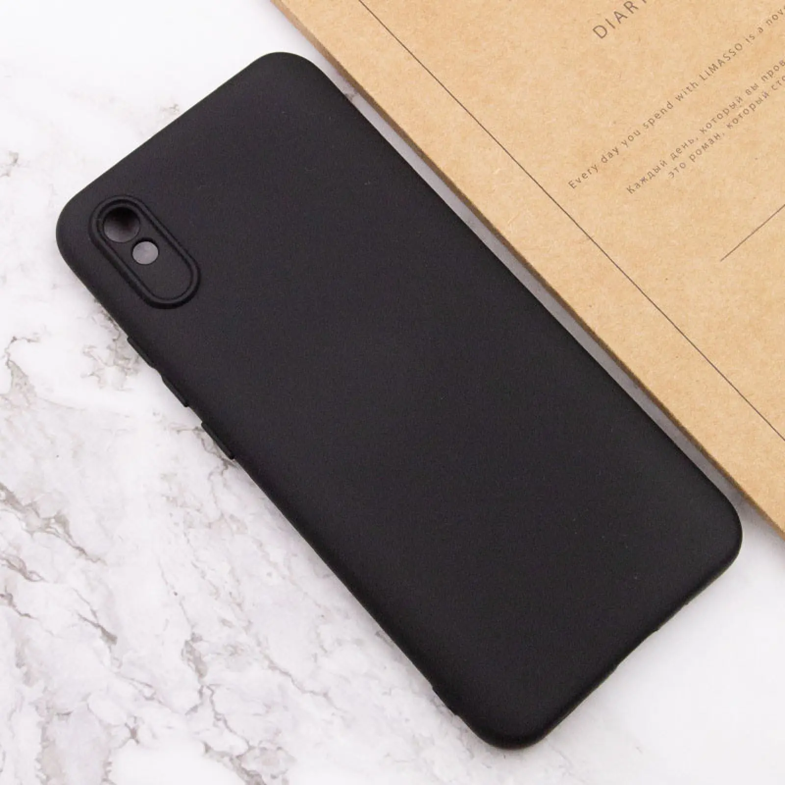 Чехол TPU GETMAN Liquid Silk Full Camera для Xiaomi Redmi 9A, Черный / Black 2, TPU, купить оптом с доставкой