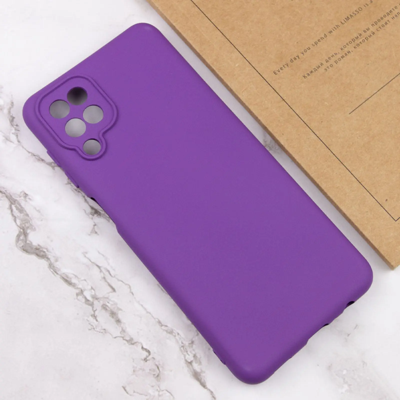 Чехол TPU GETMAN Liquid Silk Full Camera для Samsung Galaxy A12, Фиолетовый / Purple 3, TPU, купить оптом с доставкой
