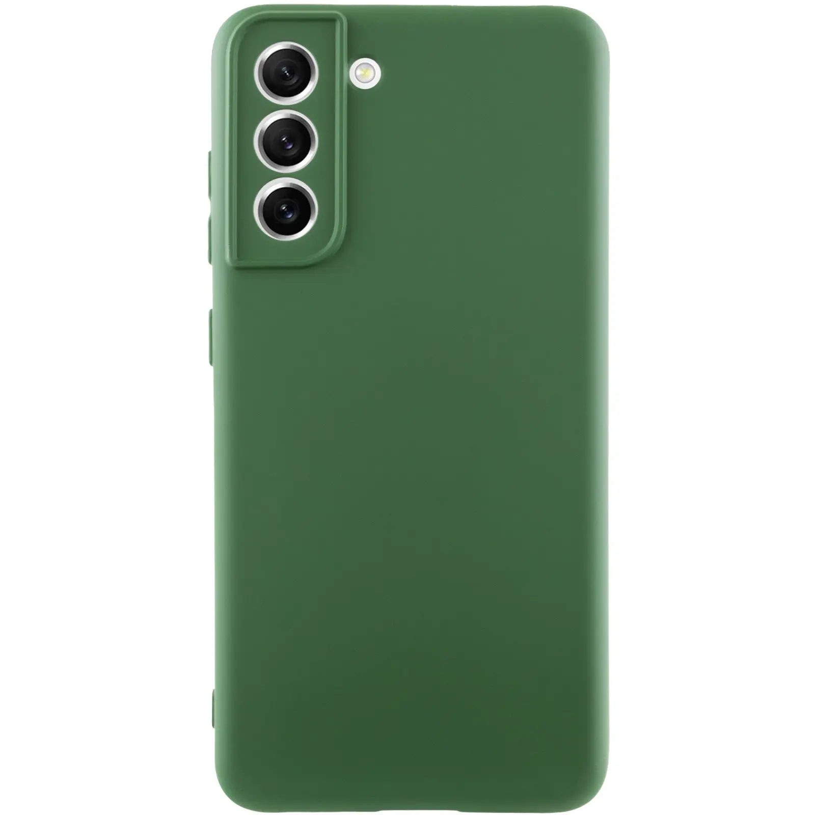 Чехол TPU GETMAN Liquid Silk Full Camera для Samsung Galaxy S21 FE, Зеленый / Dark green, TPU, купить оптом с доставкой