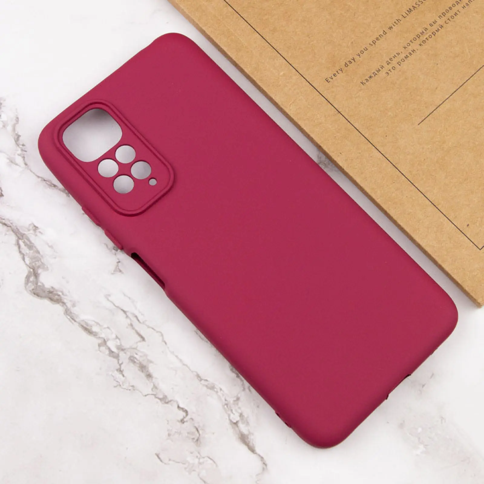 Чехол TPU GETMAN Liquid Silk Full Camera для Xiaomi Redmi Note 11 (Global) / Note 11S, Бордовый / Marsala 2, TPU, купить оптом с доставкой
