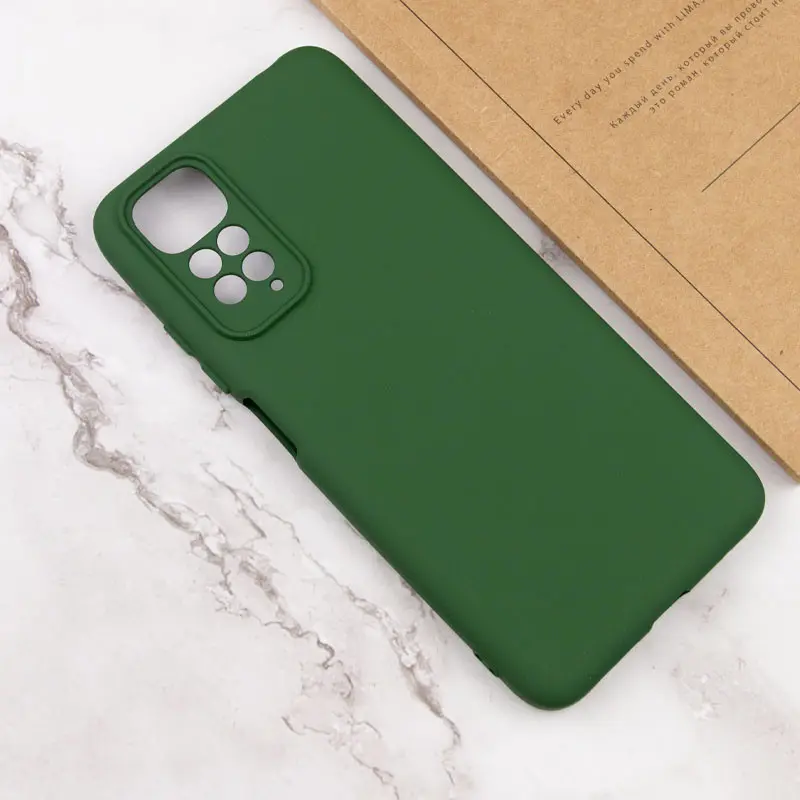 Чехол TPU GETMAN Liquid Silk Full Camera для Xiaomi Redmi Note 11 (Global) / Note 11S, Зеленый / Dark green 3, TPU, купить оптом с доставкой