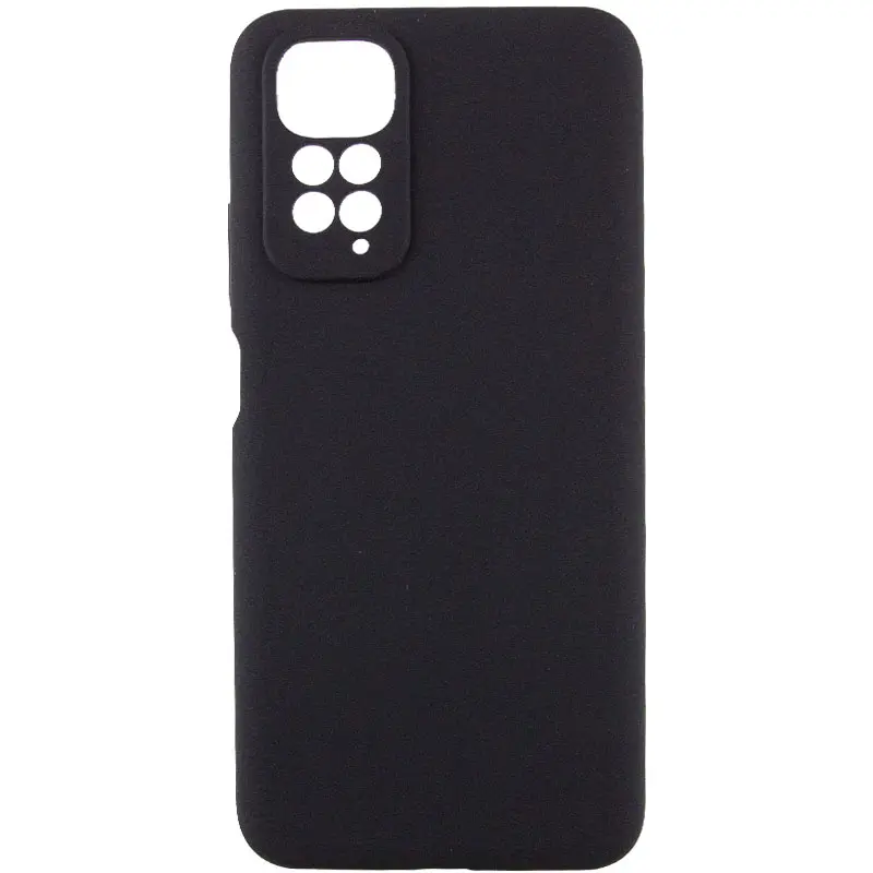 Чехол TPU GETMAN Liquid Silk Full Camera для Xiaomi Redmi Note 11 (Global) / Note 11S, Черный / Black, TPU, купить оптом с доставкой