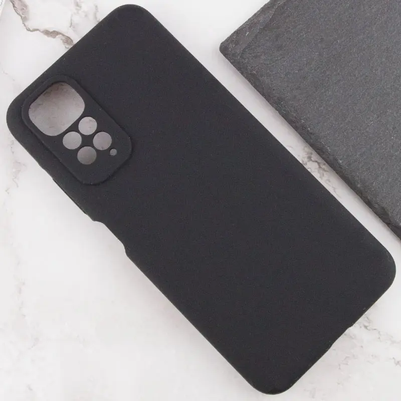 Чехол TPU GETMAN Liquid Silk Full Camera для Xiaomi Redmi Note 11 (Global) / Note 11S, Черный / Black 2, TPU, купить оптом с доставкой
