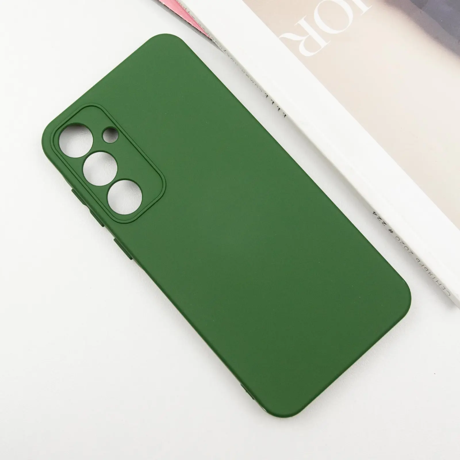 Чехол TPU GETMAN Liquid Silk Full Camera для Samsung Galaxy S24+, Зеленый / Dark green 1, TPU, купить оптом с доставкой