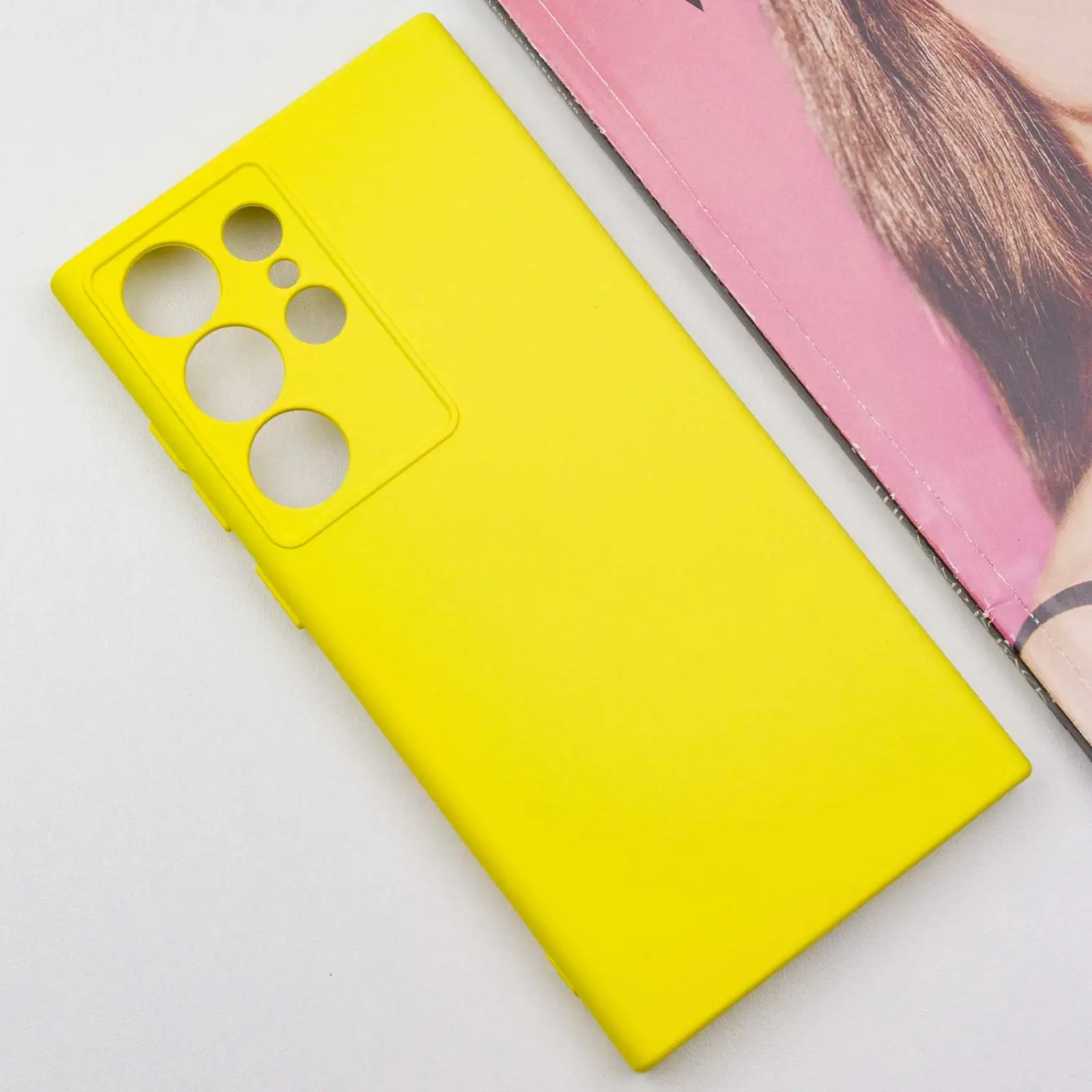 Чехол TPU GETMAN Liquid Silk Full Camera для Samsung Galaxy S24 Ultra, Желтый / Flash 2, TPU, купить оптом с доставкой