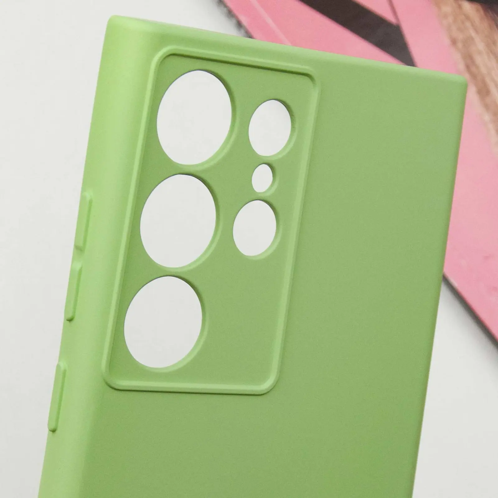 Чехол TPU GETMAN Liquid Silk Full Camera для Samsung Galaxy S24 Ultra, Зеленый / Pistachio 4, TPU, купить оптом с доставкой