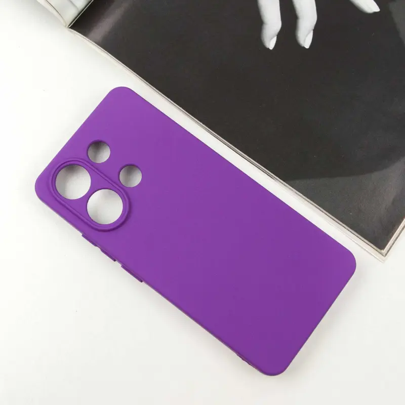 Чехол TPU GETMAN Liquid Silk Full Camera для Xiaomi Redmi Note 13 4G, Фиолетовый / Purple 1, TPU, купить оптом с доставкой