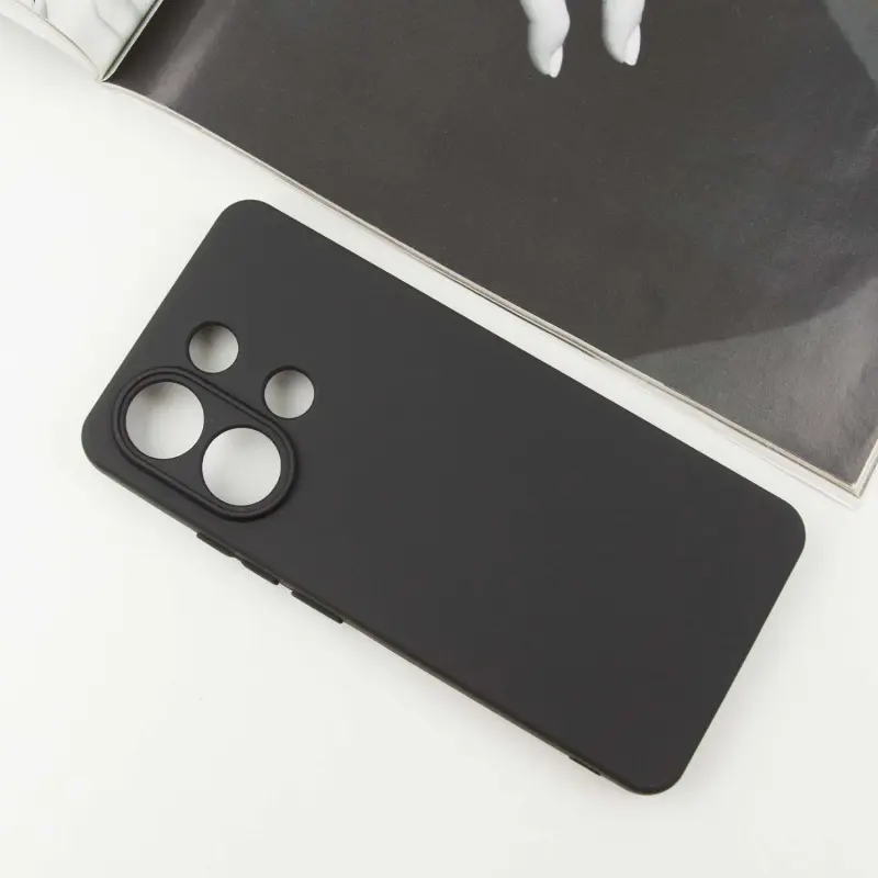 Чехол TPU GETMAN Liquid Silk Full Camera для Xiaomi Redmi Note 13 4G, Черный / Black 1, TPU, купить оптом с доставкой