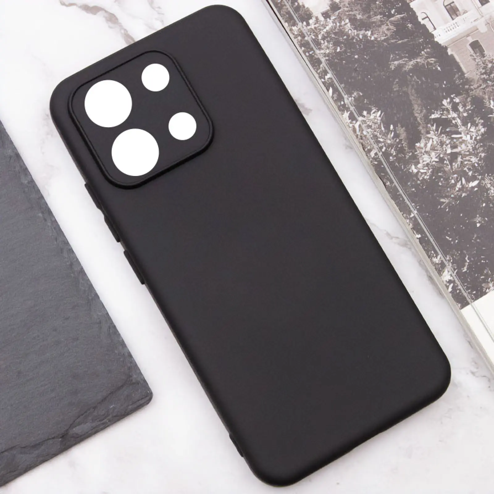 Чехол TPU GETMAN Liquid Silk Full Camera для Xiaomi Redmi Note 13 Pro 4G / Poco M6 Pro 4G / Note 14S, Черный / Black 1, TPU, купить оптом с доставкой