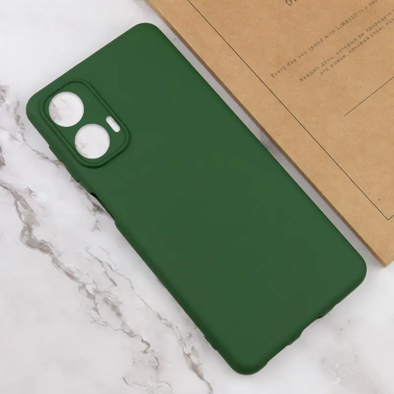 Чехол TPU GETMAN Liquid Silk Full Camera для Motorola Moto G24, Зеленый / Dark green 3, TPU, купить оптом с доставкой