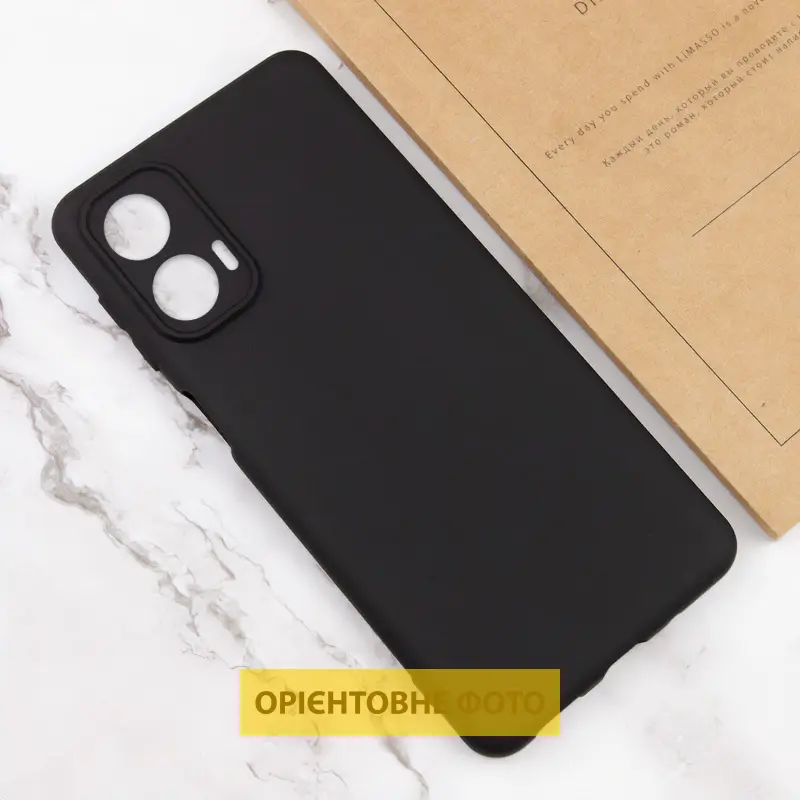 Чехол TPU GETMAN Liquid Silk Full Camera для Motorola Moto G24, Черный / Black 3, TPU, купить оптом с доставкой