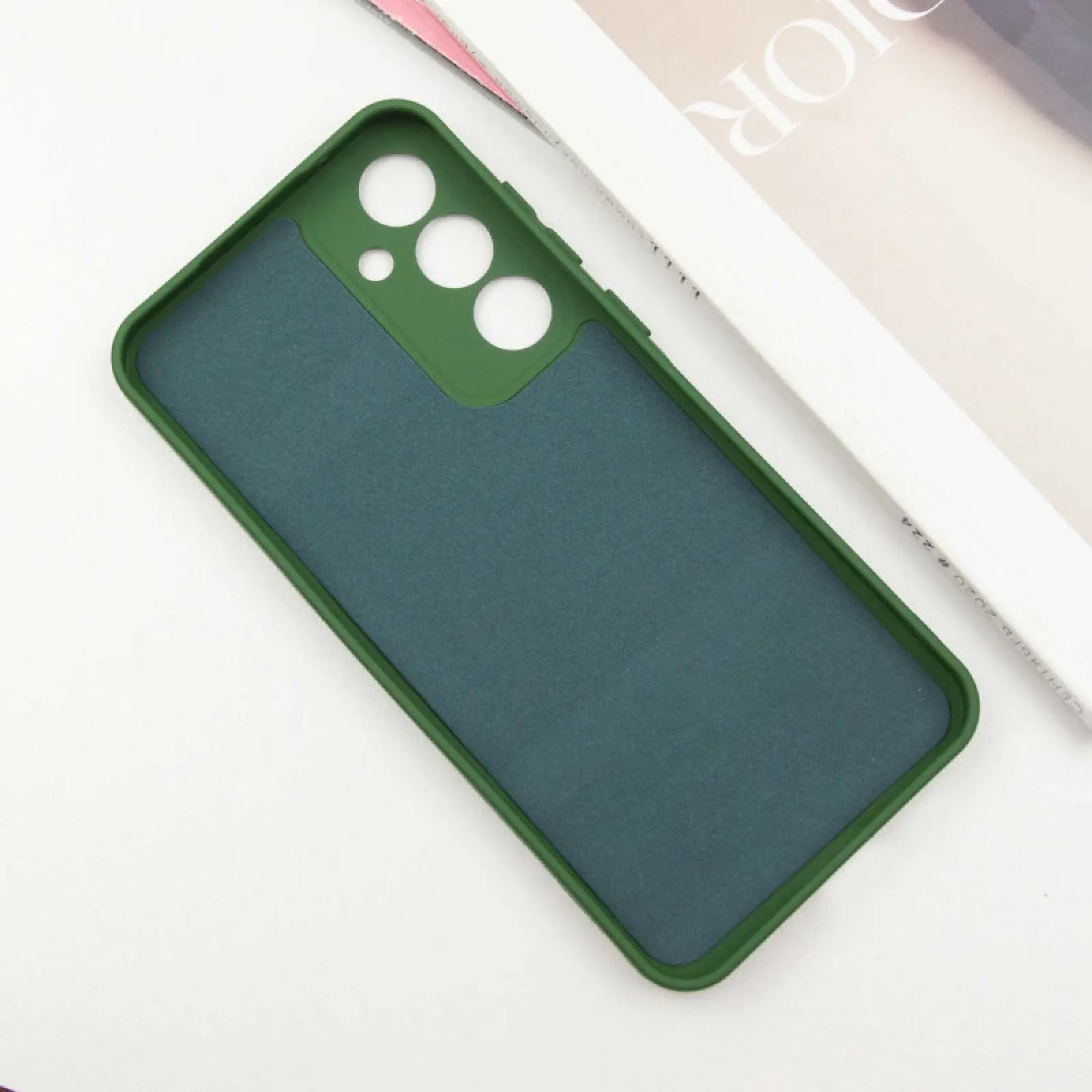 Чехол TPU GETMAN Liquid Silk Full Camera для Samsung Galaxy S24 FE, Зеленый / Dark green 2, TPU, купить оптом с доставкой