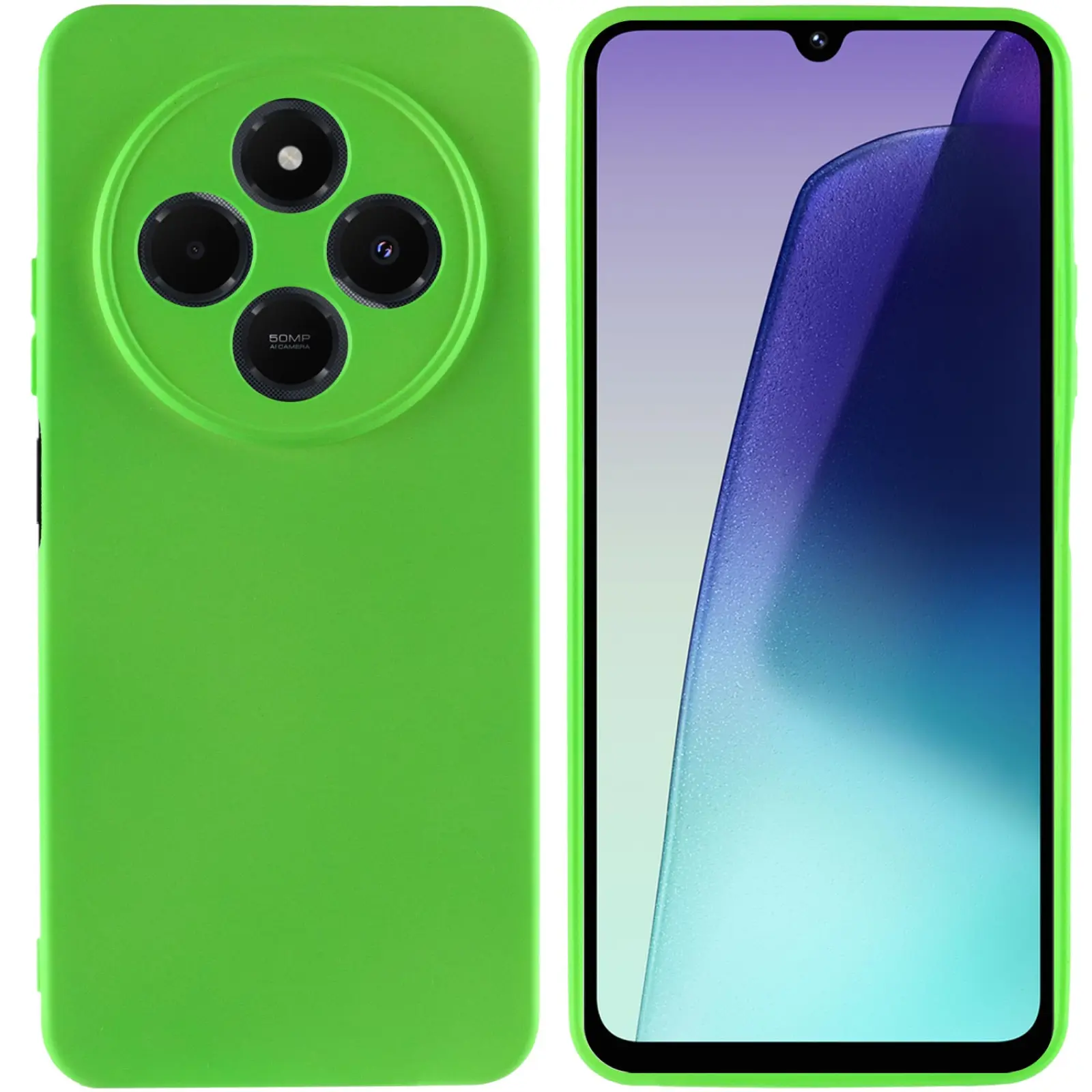 Чехол TPU GETMAN Liquid Silk Full Camera для Xiaomi Redmi 14C / Poco C75, Салатовый / Neon Green 1, TPU, купить оптом с доставкой