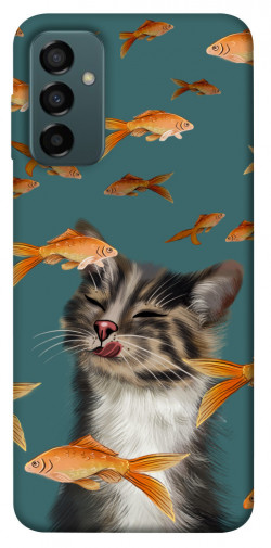 Чехол itsPrint Cat with fish для Samsung Galaxy M13 4G