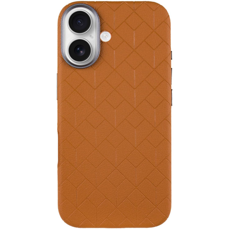 Кожаный чехол Carved with MagSafe для Apple iPhone 16 (6.1) на картинке №2