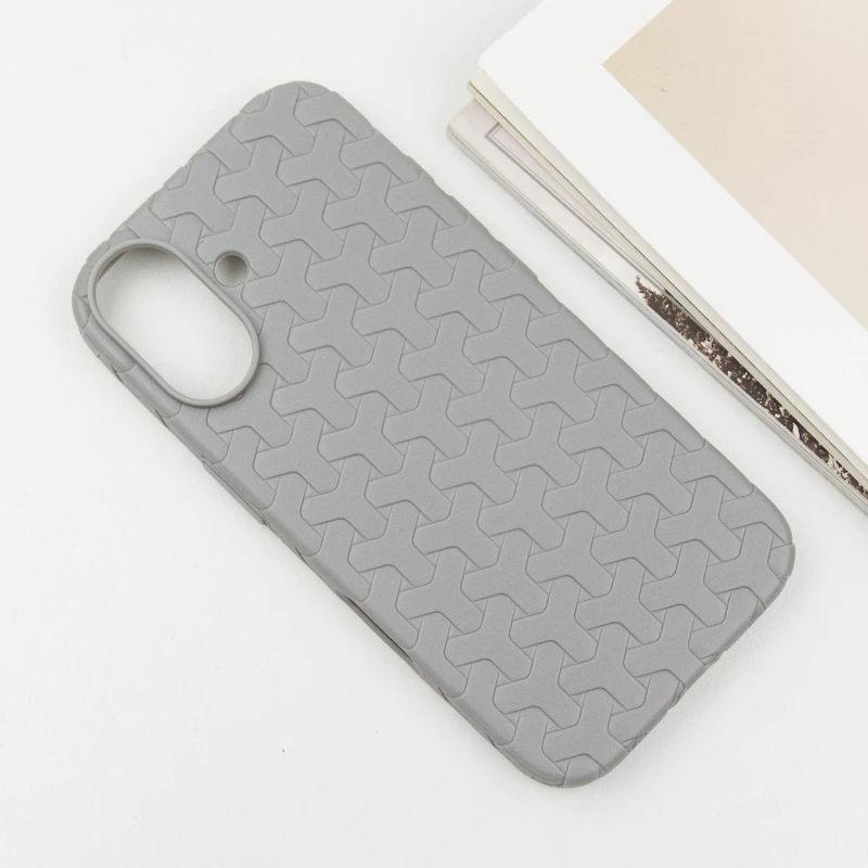 Чехол TPU Weaving для Apple iPhone 16 (6.1"), Grey 1, TPU, купить оптом с доставкой
