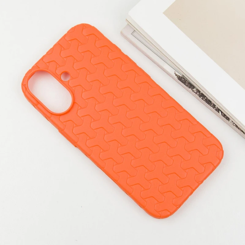 Чехол TPU Weaving для Apple iPhone 16 (6.1"), Orange 1, TPU, купить оптом с доставкой