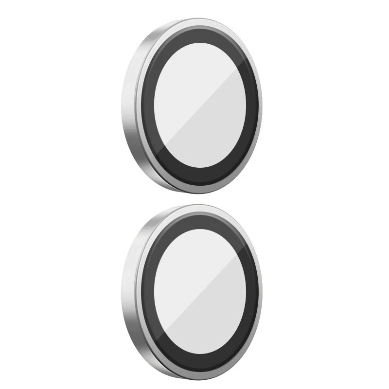 Защитное стекло BlueO Metal на камеру для Apple iPhone 16 (6.1") / 16 Plus (6.7"), Серебряный / Silver, Закаленное стекло, купить оптом с доставкой