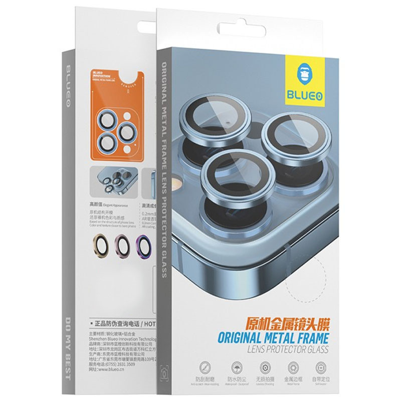 Захисне скло BlueO Metal на камеру для Apple iPhone 16 (6.1) / 16 Plus (6.7) на малюнкі №2