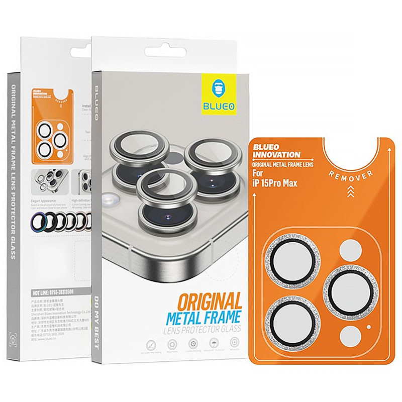 Захисне скло BlueO Metal на камеру для Apple iPhone 16 Pro / 16 Pro Max / 15 Pro / 15 Pro Max на малюнкі №2