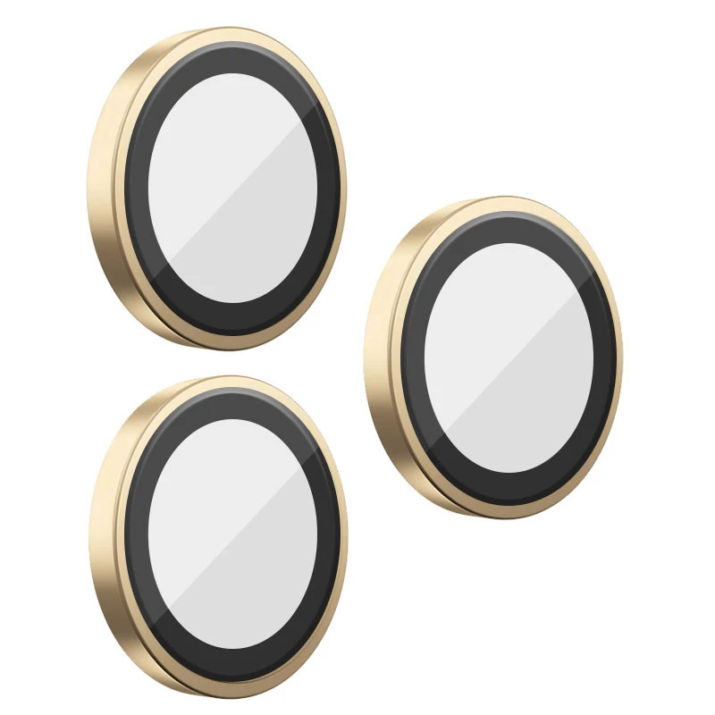 Защитное стекло BlueO Metal на камеру для Apple iPhone 16 Pro / 16 Pro Max / 15 Pro / 15 Pro Max, Золотой / Gold Titanium, Закаленное стекло, купить оптом с доставкой