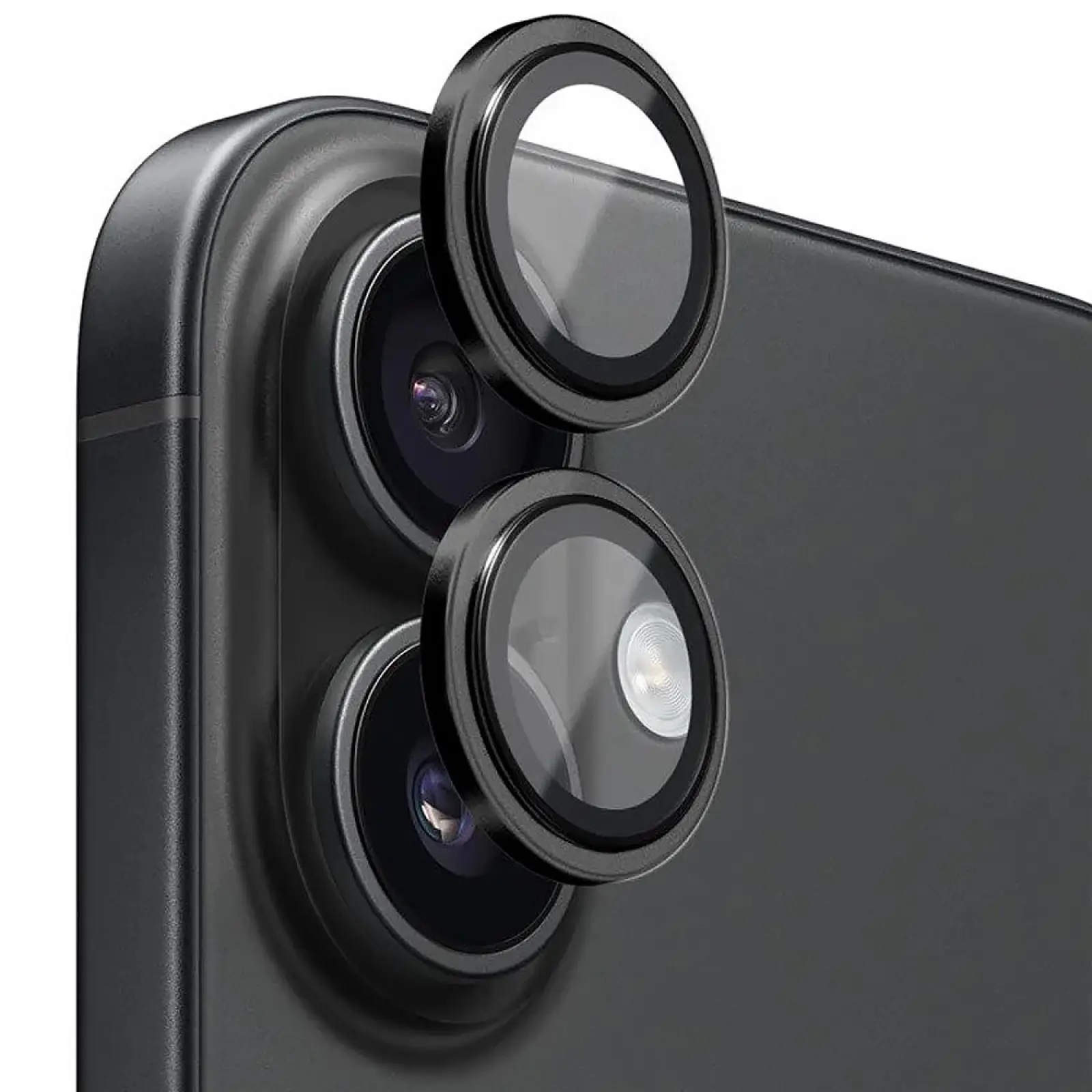 Защитное стекло BlueO Metal на камеру для Apple iPhone 17 (6.3"), Черный / Black, Закаленное стекло, купить оптом с доставкой
