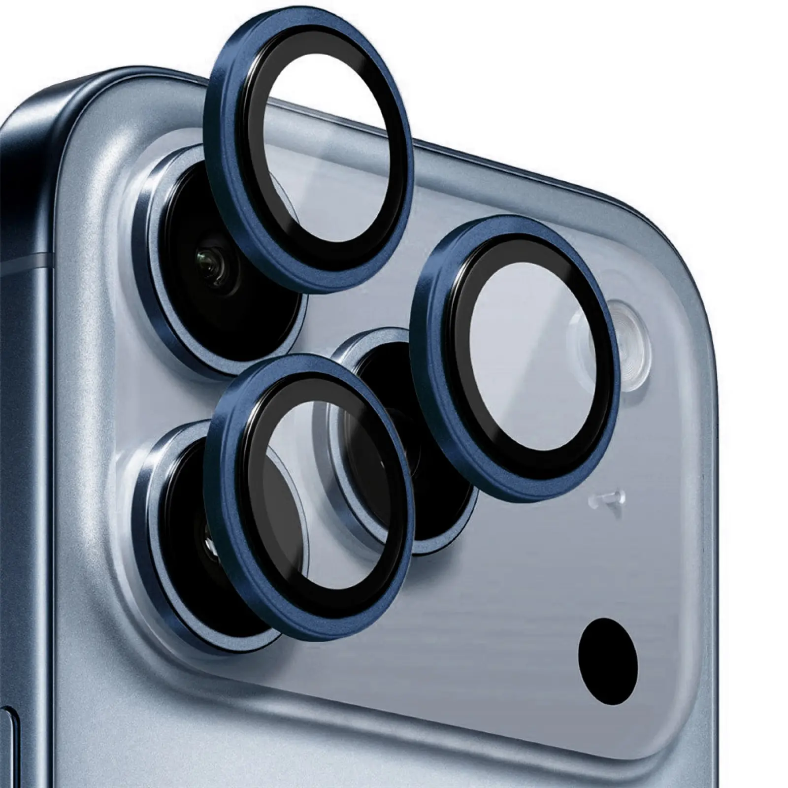 Защитное стекло BlueO Metal на камеру для Apple iPhone 17 Pro / 17 Pro Max, Темно-синий / Dark Blue, Закаленное стекло, купить оптом с доставкой