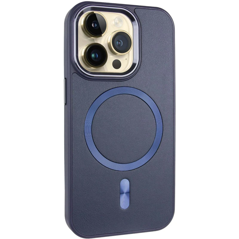 Шкіряний чохол SnapCase with MagSafe для Apple iPhone 15 Pro (6.1"), Dark Blue, Штучна шкіра, купити оптом з доставкою