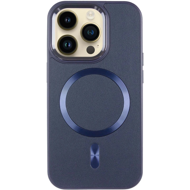 Шкіряний чохол SnapCase with MagSafe для Apple iPhone 15 Pro (6.1"), Dark Blue 1, Штучна шкіра, купити оптом з доставкою