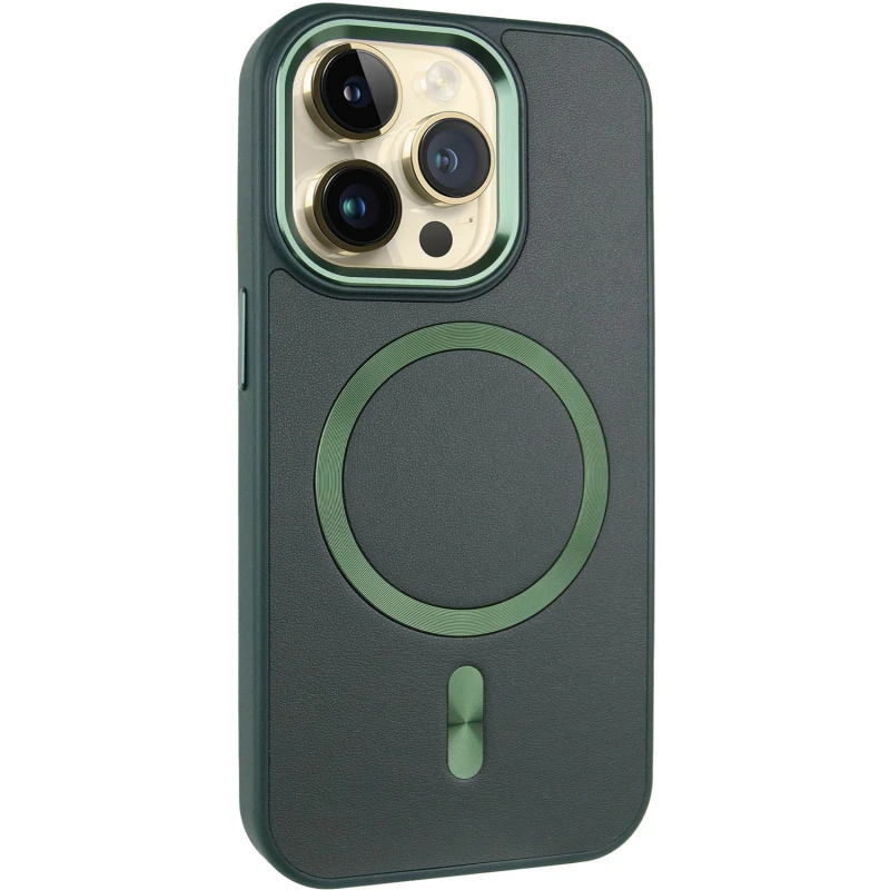 Шкіряний чохол SnapCase with MagSafe для Apple iPhone 15 Pro (6.1"), Green, Штучна шкіра, купити оптом з доставкою