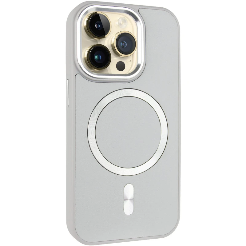 Шкіряний чохол SnapCase with MagSafe для Apple iPhone 15 Pro (6.1"), Grey, Штучна шкіра, купити оптом з доставкою