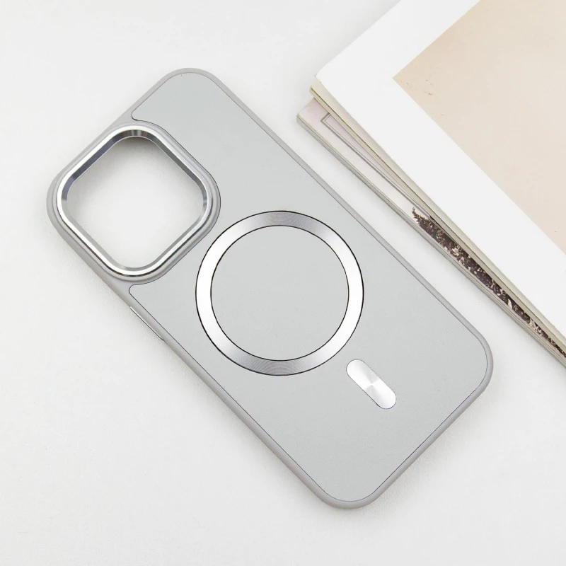 Шкіряний чохол SnapCase with MagSafe для Apple iPhone 15 Pro (6.1"), Grey 2, Штучна шкіра, купити оптом з доставкою