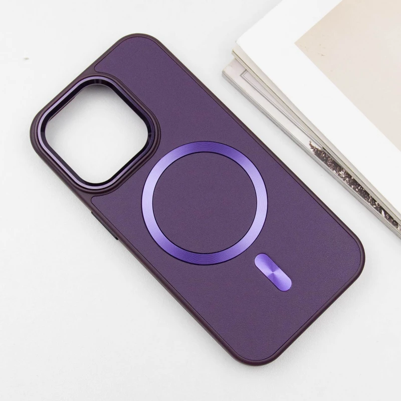 Шкіряний чохол SnapCase with MagSafe для Apple iPhone 15 Pro Max (6.7"), Dark Purple 2, Штучна шкіра, купити оптом з доставкою
