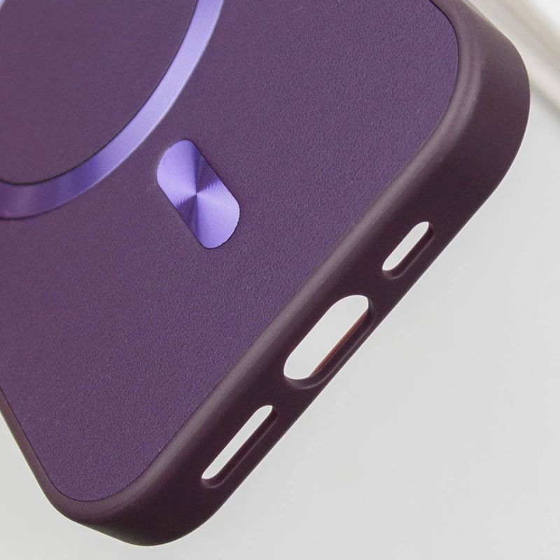 Шкіряний чохол SnapCase with MagSafe для Apple iPhone 15 Pro Max (6.7"), Dark Purple 6, Штучна шкіра, купити оптом з доставкою