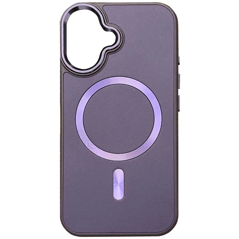 Кожаный чехол SnapCase with MagSafe для Apple iPhone 16 (6.1"), Dark Purple, Искусственная кожа, купить оптом с доставкой