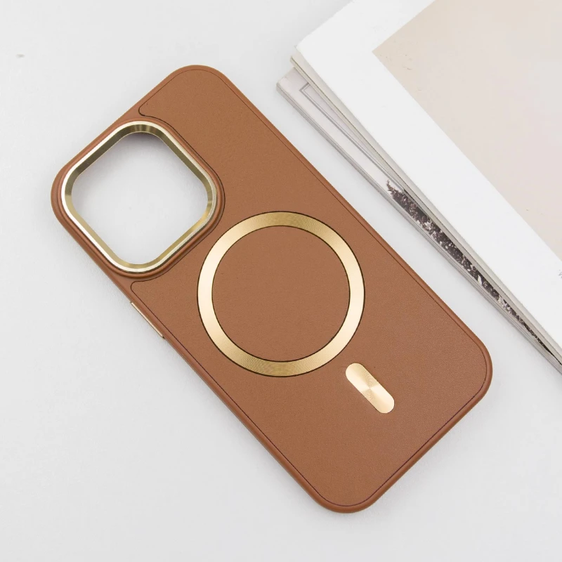Шкіряний чохол SnapCase with MagSafe для Apple iPhone 16 Pro (6.3"), Brown 2, Штучна шкіра, купити оптом з доставкою