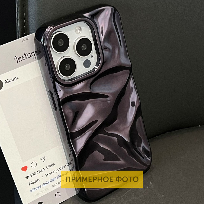 Зеркальный чехол TPU Sea для Apple iPhone 16 (6.1) | 3D волны на картинке №2