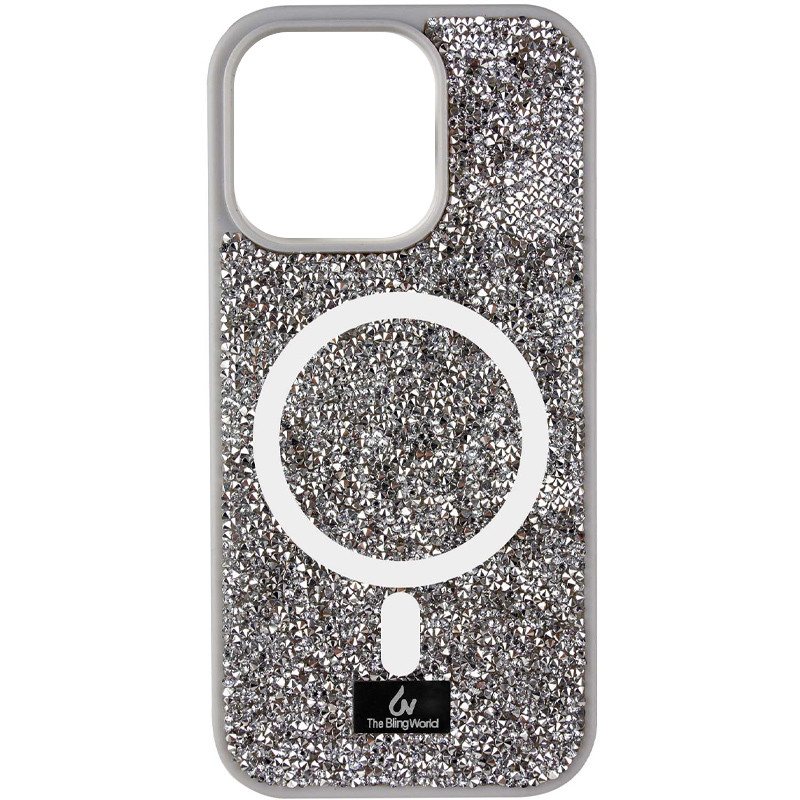 Блискучий чохол зі стразами Bling World Rock Diamond with MagSafe для Apple iPhone 14 (6.1) | на малюнкі №1