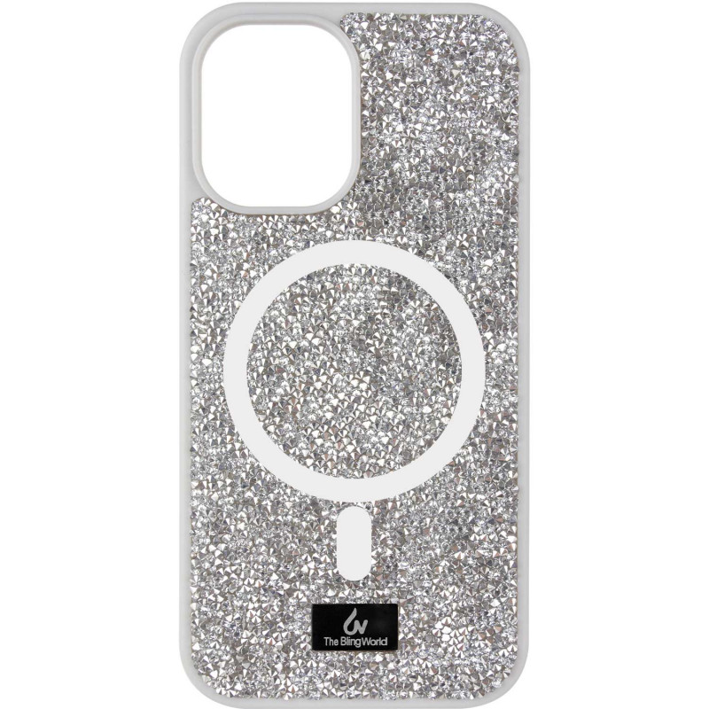 Сверкающий чехол со стразами Bling World Rock Diamond with MagSafe для Apple iPhone 16 (6.1) | на картинке №1