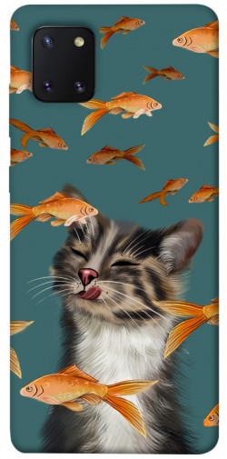 Чехол itsPrint Cat with fish для Samsung Galaxy Note 10 Lite (A81)