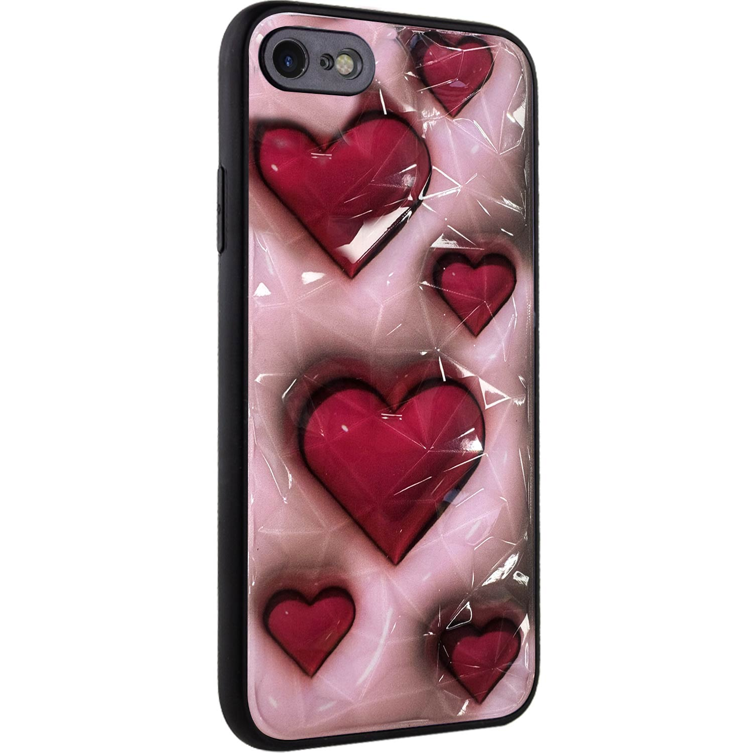 TPU+PC чохол Prisma Plushie для Apple iPhone 7 / 8 / SE (2020) (4.7"), Hearts, TPU+PC, купити оптом з доставкою