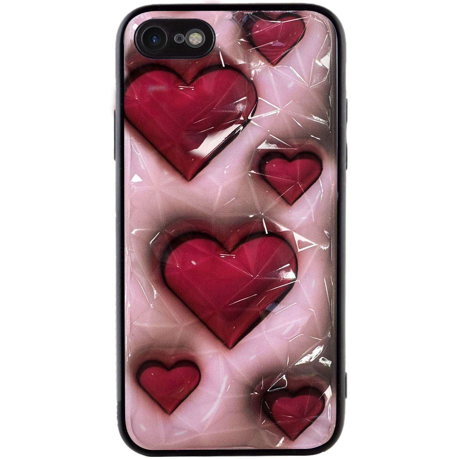 TPU+PC чохол Prisma Plushie для Apple iPhone 7 / 8 / SE (2020) (4.7"), Hearts 1, TPU+PC, купити оптом з доставкою